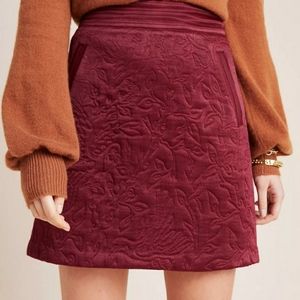 Anthropologie Maeve Beatrice Quilted Mini Skirt
